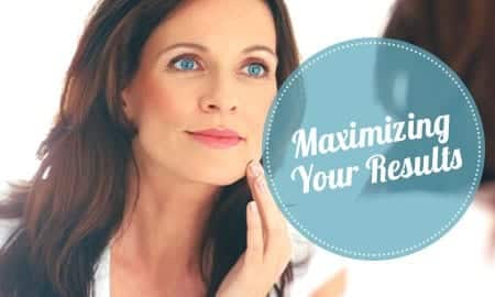 "Maximizing your results" flyer with a woman's face