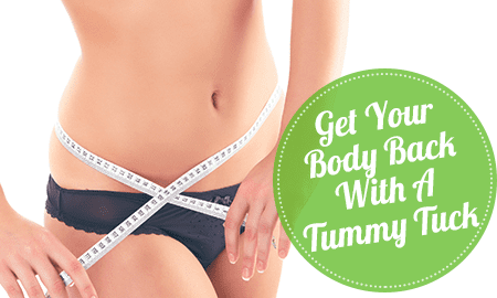 "Get your body back with a tummy tuck" flyer