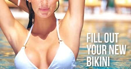 "Fill out your new bikini" flyer