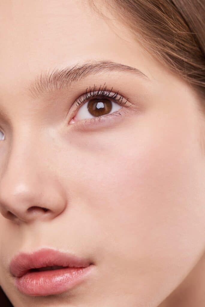 close up of healthy glowing facial skin