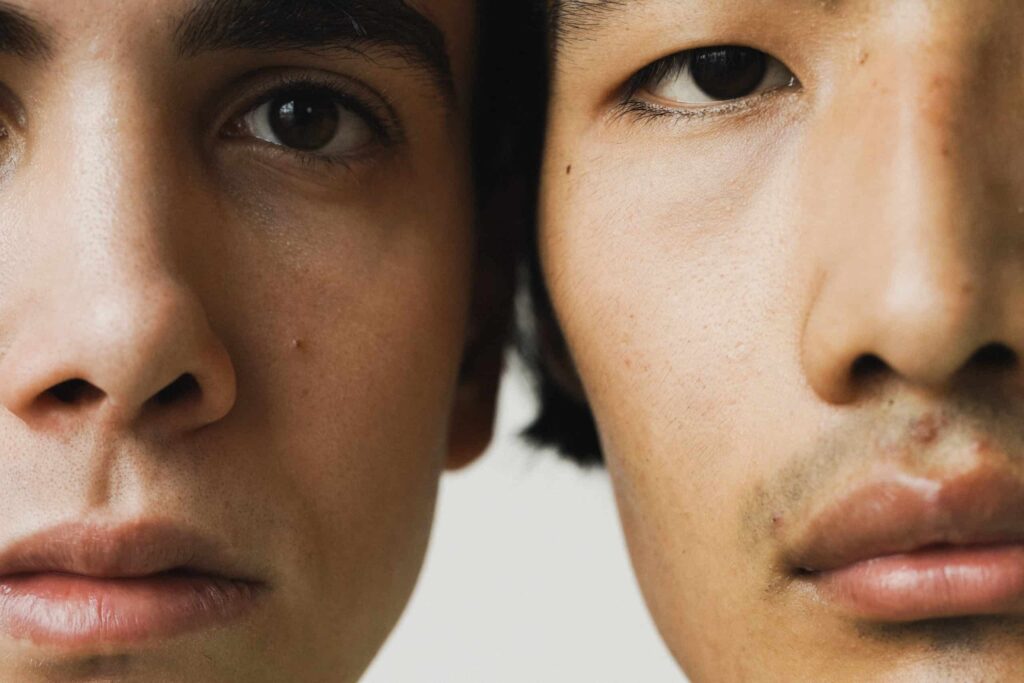 close-up of two men faces