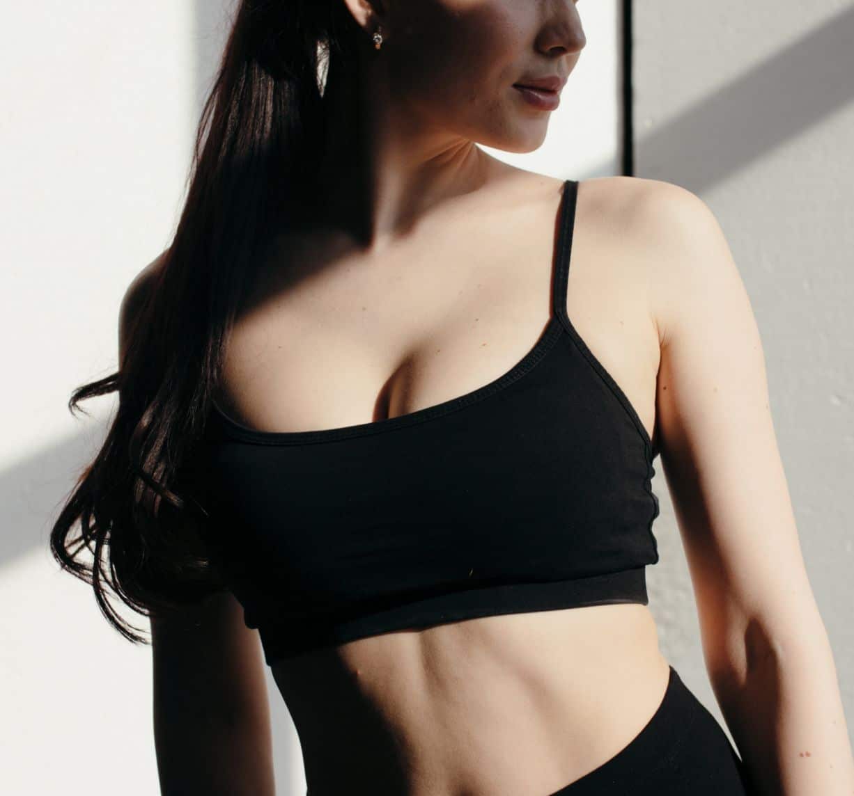 Female in black sports wear