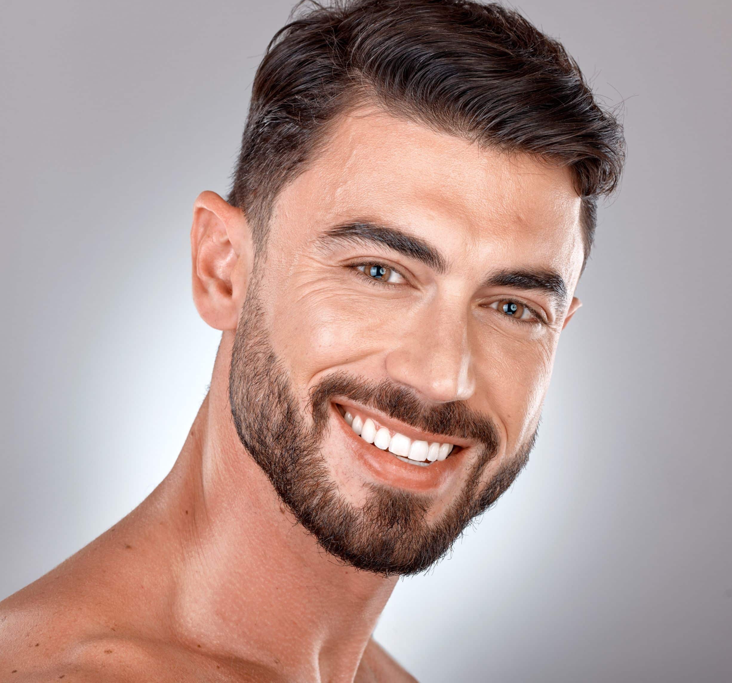 closeup of a smiling male